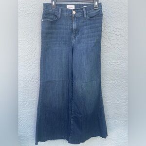 Frame Denim Le Palazzo Crop Indigo Wide Leg Jeans